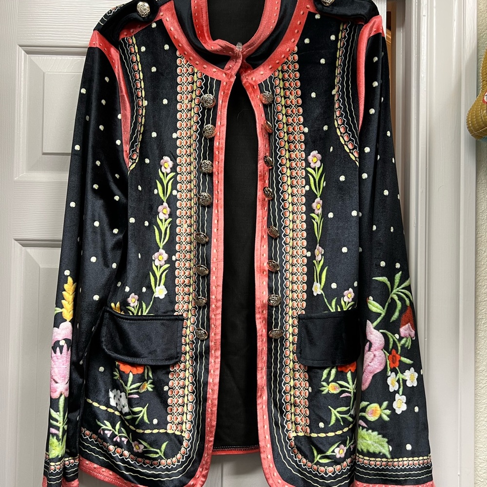 Velvet print jacket